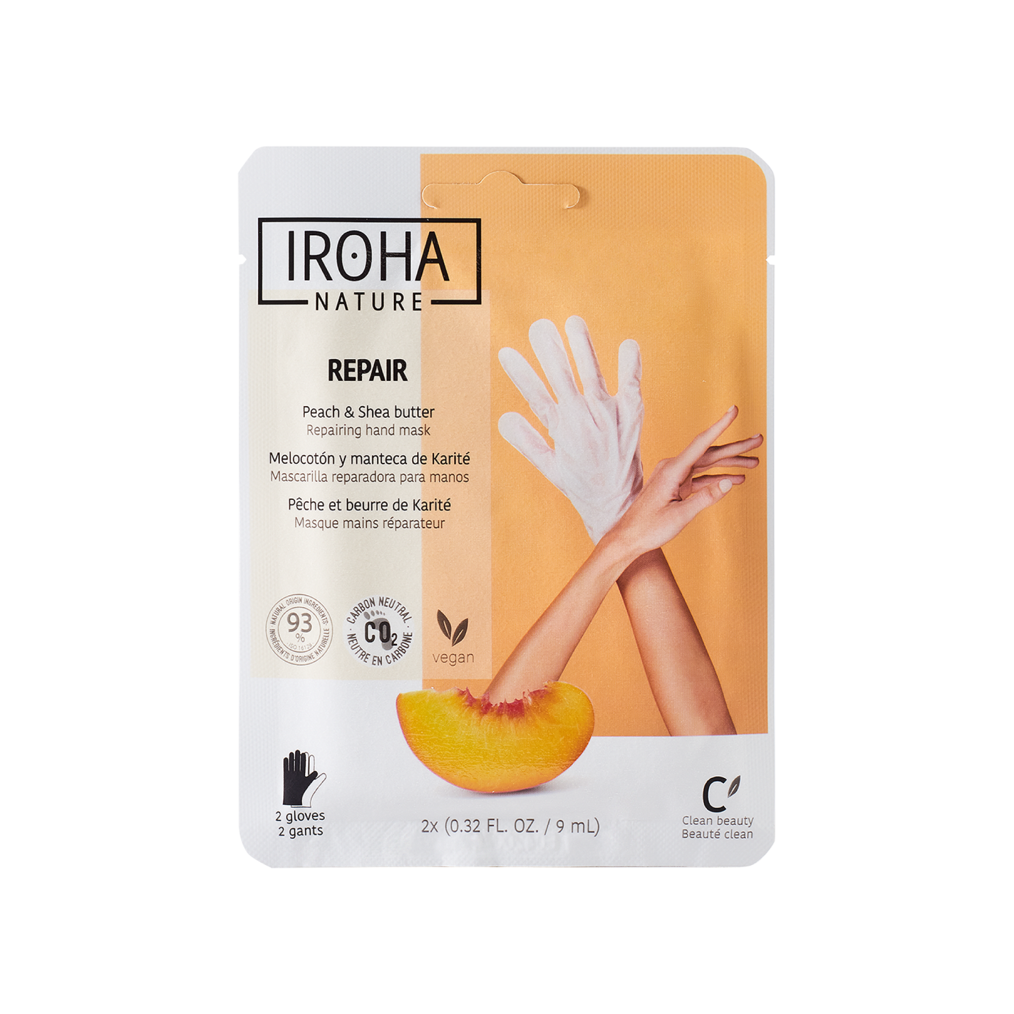 Guantes Mascarilla Reparadores con Melocotón